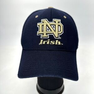Zephyr The Z Hat Fighting Irish Notre Dame Fitted Hat 7 1/2 Blue Embroidered